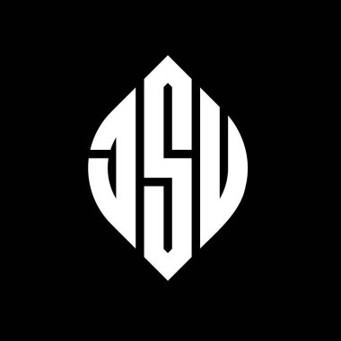Daire ve elips şekilli JSU daire harf logosu tasarımı. Tipografik şekilli JSU elips harfleri. Üç baş harf daire şeklinde bir logo oluşturuyor. JSU Çember Amblemi Soyut Monogram Harf İşaretleyici Vektörü.