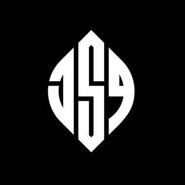 Daire ve elips şekilli JSQ daire harf logosu tasarımı. Tipografik biçimli JSQ elips harfleri. Üç baş harf daire şeklinde bir logo oluşturuyor. JSQ Çember Amblemi Soyut Monogram Harf İşaretleyici Vektörü.