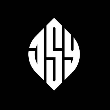 Çember ve elips şekilli JSY daire harf logosu tasarımı. Tipografik biçimli JSY elips harfleri. Üç baş harf daire şeklinde bir logo oluşturuyor. JSY Çember Amblemi Soyut Monogram Harf İşaretleyici Vektörü.