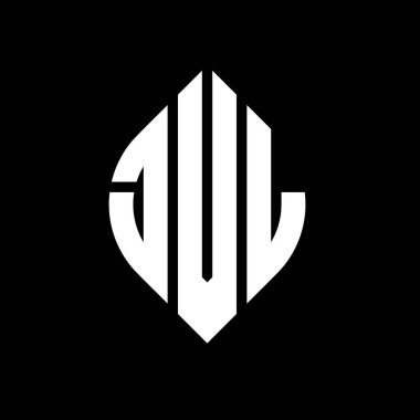 Çember ve elips şekilli JVL daire harf logosu tasarımı. Tipografik biçimli JVL elips harfleri. Üç baş harf daire şeklinde bir logo oluşturuyor. JVL Çember Amblemi Soyut Monogram Harf İşaretleyici Vektörü.