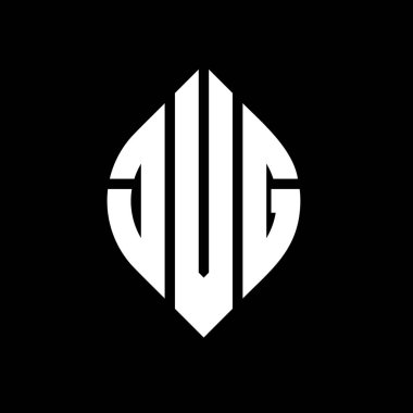 Daire ve elips şekilli JVG daire harf logosu tasarımı. Tipografik biçimli JVG elips harfleri. Üç baş harf daire şeklinde bir logo oluşturuyor. JVG Çember Amblemi Soyut Monogram Harf İşaretleyici Vektörü.
