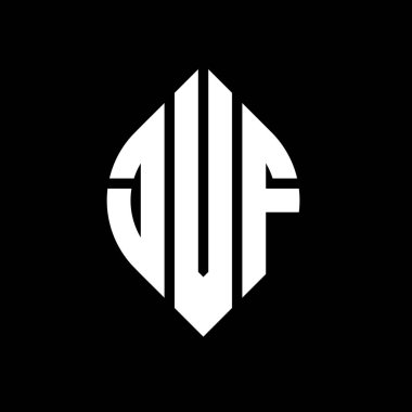 Daire ve elips şekilli JVF daire harf logosu tasarımı. Tipografik şekilli JVF elips harfleri. Üç baş harf daire şeklinde bir logo oluşturuyor. JVF Çember Amblemi Soyut Monogram Harf İşaretleyici Vektörü.