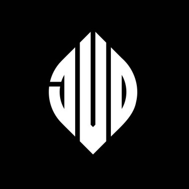 Daire ve elips şekilli JVO yuvarlak harf logosu tasarımı. Tipografik biçimli JVO elips harfleri. Üç baş harf daire şeklinde bir logo oluşturuyor. JVO Çember Amblemi Soyut Monogram Harf İşaretleyici Vektörü.