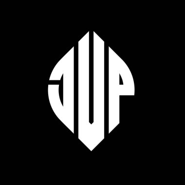 Çember ve elips şekilli JVP daire harf logosu tasarımı. Tipografik biçimli JVP elips harfleri. Üç baş harf daire şeklinde bir logo oluşturuyor. JVP Çember Amblemi Soyut Monogram Harf İşaretleyici Vektörü.