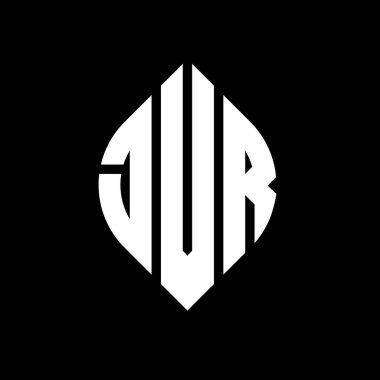 Daire ve elips şekilli JVR daire harf logosu tasarımı. Tipografik biçimli JVR elips harfleri. Üç baş harf daire şeklinde bir logo oluşturuyor. JVR Çember Amblemi Soyut Monogram Harf İşaretleyici Vektörü.