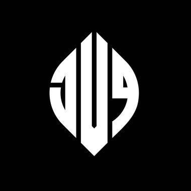 Daire ve elips şekilli JVQ yuvarlak harf logosu tasarımı. Tipografik biçimli JVQ elips harfleri. Üç baş harf daire şeklinde bir logo oluşturuyor. JVQ Çember Amblemi Soyut Monogram Harf İşaretleyici Vektörü.