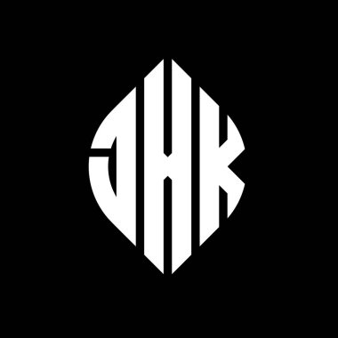 Daire ve elips şekilli JXK daire harf logosu tasarımı. Tipografik biçimli JXK elips harfleri. Üç baş harf daire şeklinde bir logo oluşturuyor. JXK Çember Amblemi Soyut Monogram Harf İşaretleyici Vektörü.