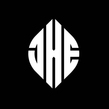 Çember ve elips şekilli JXE daire harf logosu tasarımı. Tipografik biçimli JXE elips harfleri. Üç baş harf daire şeklinde bir logo oluşturuyor. JXE Çember Amblemi Soyut Monogram Harf İşaretleyici Vektörü.