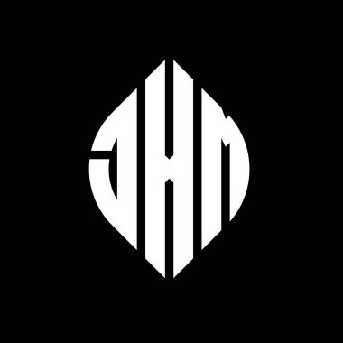 Çember ve elips şekilli JXM daire harf logosu tasarımı. Tipografik biçimli JXM elips harfleri. Üç baş harf daire şeklinde bir logo oluşturuyor. JXM Çember Amblemi Soyut Monogram Harf İşaretleyici Vektörü.