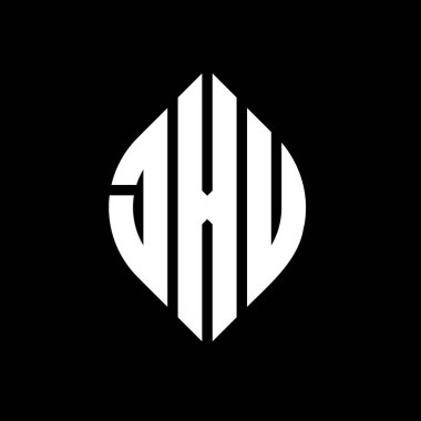 Çember ve elips şekilli JXU daire harf logosu tasarımı. Tipografik biçimli JXU elips harfleri. Üç baş harf daire şeklinde bir logo oluşturuyor. JXU Çember Amblemi Soyut Monogram Harf İşaretleyici Vektörü.