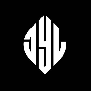 Daire ve elips şekilli JYL daire harf logosu tasarımı. Tipografik biçimli JYL elips harfleri. Üç baş harf daire şeklinde bir logo oluşturuyor. JYL Çember Amblemi Soyut Monogram Harf İşaretleyici Vektörü.