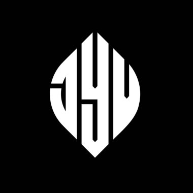 Daire ve elips şekilli JYV daire harf logosu tasarımı. Tipografik biçimli JYV elips harfleri. Üç baş harf daire şeklinde bir logo oluşturuyor. JYV Çember Amblemi Soyut Monogram Harf İşaretleyici Vektörü.