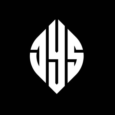 Çember ve elips şekilli JYS daire şeklinde harf logosu tasarımı. Tipografik biçimli JYS elips harfleri. Üç baş harf daire şeklinde bir logo oluşturuyor. JYS Çemberi Amblemi Soyut Monogram Harf İşaretleyici Vektörü.