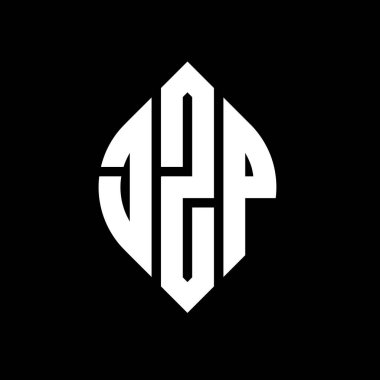 Çember ve elips şekilli JZP daire harf logosu tasarımı. Tipografik biçimli JZP elips harfleri. Üç baş harf daire şeklinde bir logo oluşturuyor. JZP Çember Amblemi Soyut Monogram Harf İşaretleyici Vektörü.