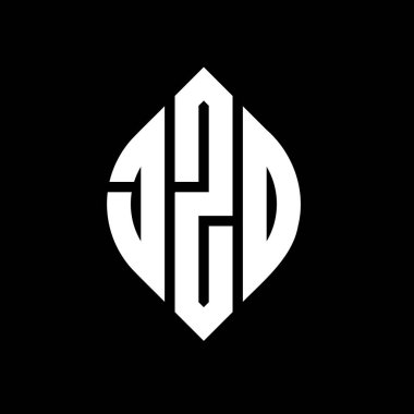 Çember ve elips şekilli JZD daire harf logosu tasarımı. Tipografik biçimli JZD elips harfleri. Üç baş harf daire şeklinde bir logo oluşturuyor. JZD Çember Amblemi Soyut Monogram Harf İşaretleyici Vektörü.