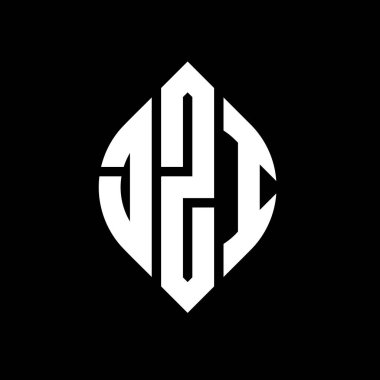 Çember ve elips şekilli JZI daire harf logosu tasarımı. Tipografik şekilli JZI elips harfleri. Üç baş harf daire şeklinde bir logo oluşturuyor. JZI Çember Amblemi Soyut Monogram Harf İşaretleyici Vektörü.