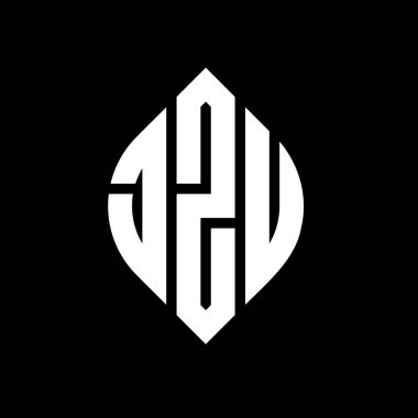 Çember ve elips şekilli JZU daire harf logosu tasarımı. Tipografik şekilli JZU elips harfleri. Üç baş harf daire şeklinde bir logo oluşturuyor. JZU Çember Amblemi Soyut Monogram Harf İşaretleyici Vektörü.