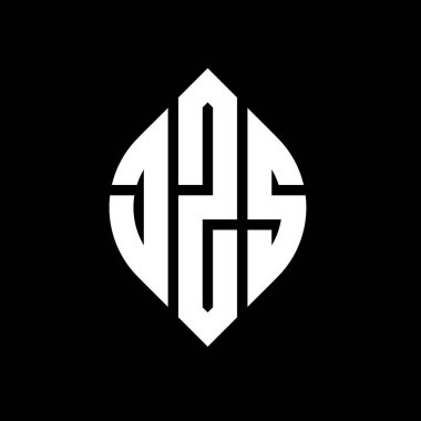 Çember ve elips şekilli JZS daire harf logosu tasarımı. Tipografik biçimli JZS elips harfleri. Üç baş harf daire şeklinde bir logo oluşturuyor. JZS Çember Amblemi Soyut Monogram Harf İşaretleyici Vektörü.