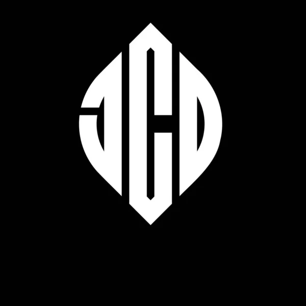 Jcd Cercle Lettre Logo Design Avec Cercle Ellipse Forme Jcd — Image vectorielle