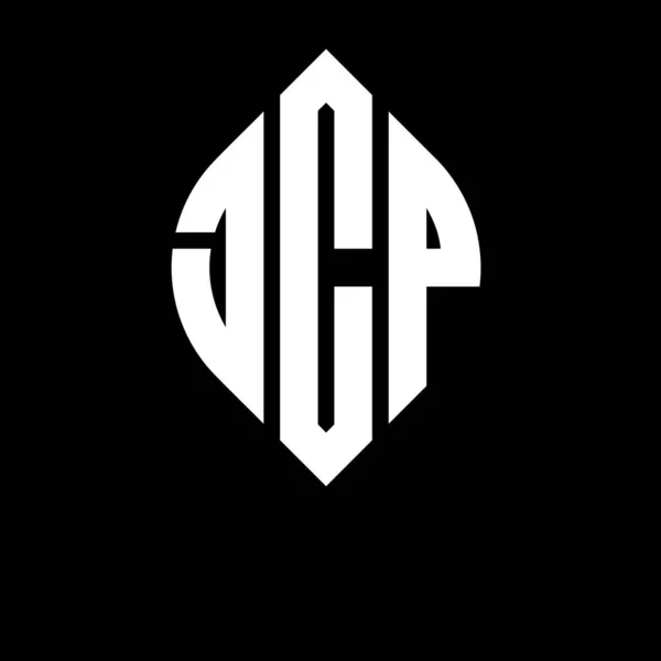 Jcp Cercle Lettre Logo Design Avec Cercle Ellipse Forme Jcp — Image vectorielle