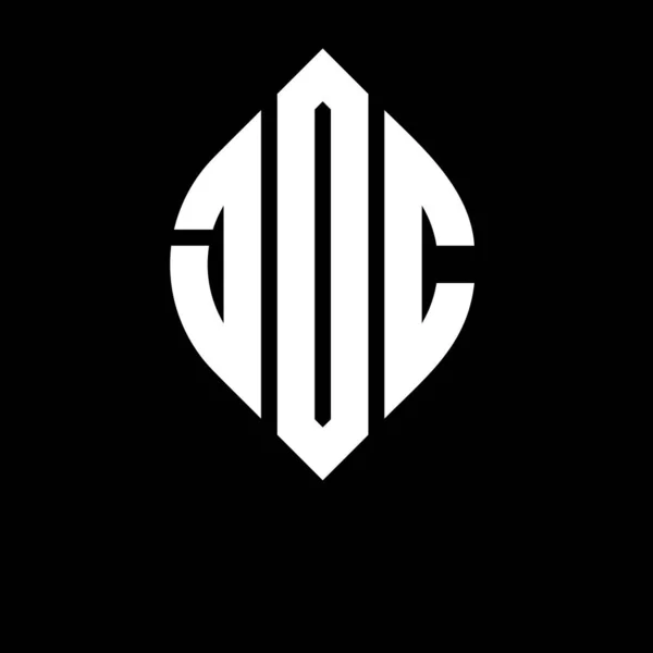 Jdc Cercle Lettre Logo Design Avec Cercle Ellipse Forme Jdc — Image vectorielle