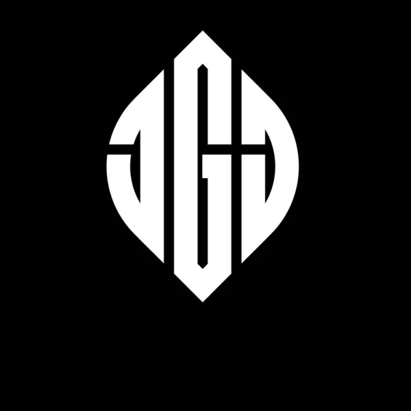 Jgj Cirkel Letter Logo Ontwerp Met Cirkel Ellips Vorm Jgj — Stockvector