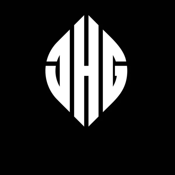 Jhg Círculo Letra Logotipo Design Com Forma Círculo Elipse Jhg — Vetor de Stock