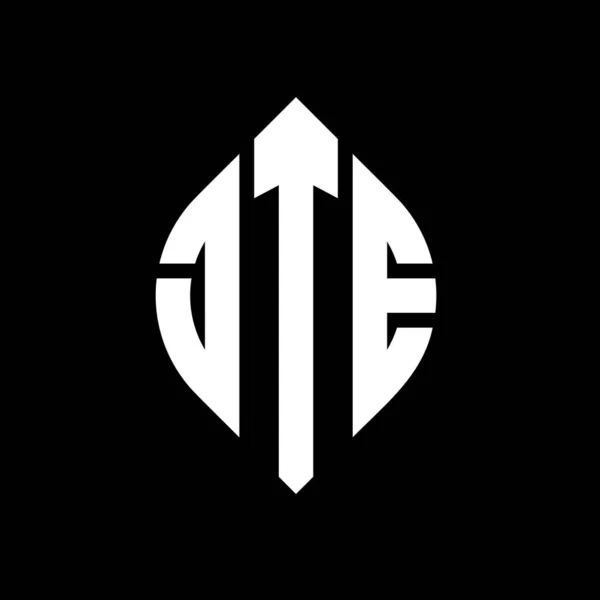 Дизайн Логотипу Літери Jte Колом Формою Еліпса Jte Еліпс Літери — стоковий вектор