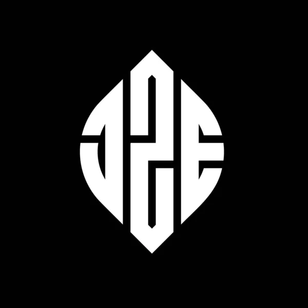 Jze Circle Letter Logo Design Circle Ellipse Shape Jze Ellipse — ストックベクタ