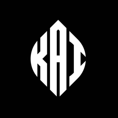 Çember ve elips şekilli KAI daire harf logosu tasarımı. Tipografik tarzda KAI elips harfleri. Üç baş harf daire şeklinde bir logo oluşturuyor. KAI Çemberi Amblemi Soyut Monogram Harf İşaretleme Vektörü.