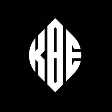 Çember ve elips şekilli KBE daire harf logosu tasarımı. Tipografik biçimli KBE elips harfleri. Üç baş harf daire şeklinde bir logo oluşturuyor. KBE Çemberi Amblemi Soyut Monogram Harf İşaretleme Vektörü.