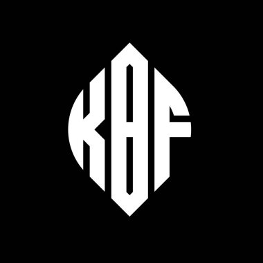 Çember ve elips şekilli KBF daire harf logosu tasarımı. Tipografik biçimli KBF elips harfleri. Üç baş harf daire şeklinde bir logo oluşturuyor. KBF Çemberi Amblemi Soyut Monogram Harf İşaretleyici Vektörü.
