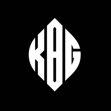 Çember ve elips şekilli KBG daire harf logosu tasarımı. Tipografik biçimli KBG elips harfleri. Üç baş harf daire şeklinde bir logo oluşturuyor. KBG Çember Amblemi Soyut Monogram Harf İşaretleyici Vektörü.