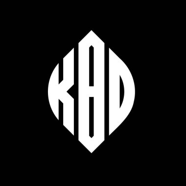 Çember ve elips şekilli KBO daire harf logosu tasarımı. Tipografik biçimli KBO elips harfleri. Üç baş harf daire şeklinde bir logo oluşturuyor. KBO Çemberi Amblemi Soyut Monogram Harf İşaretleyici Vektörü.