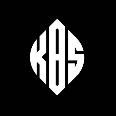 Çember ve elips şekilli KBS daire harf logosu tasarımı. Tipografik şekilli KBS elips harfleri. Üç baş harf daire şeklinde bir logo oluşturuyor. KBS Çemberi Amblemi Soyut Monogram Harf İşaretleme Vektörü.