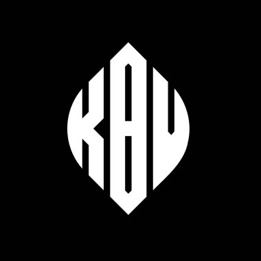 Çember ve elips şekilli KBV daire harf logosu tasarımı. Tipografik biçimli KBV elips harfleri. Üç baş harf daire şeklinde bir logo oluşturuyor. KBV Çember Amblemi Soyut Monogram Harf İşaretleyici Vektörü.