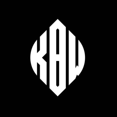 Çember ve elips şekilli KBW daire harf logosu tasarımı. Tipografik biçimli KBW elips harfleri. Üç baş harf daire şeklinde bir logo oluşturuyor. KBW Çember Amblemi Soyut Monogram Harf İşaretleyici Vektörü.