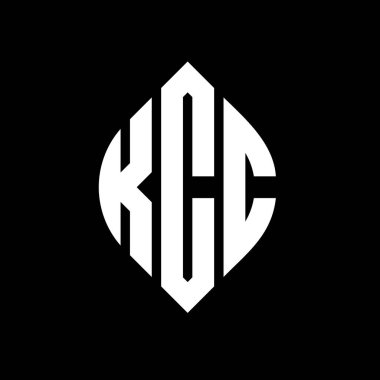 Çember ve elips şekilli KCC daire harf logosu tasarımı. Tipografik biçimli KCC elips harfleri. Üç baş harf daire şeklinde bir logo oluşturuyor. KCC Çember Amblemi Soyut Monogram Harf İşaretleyici Vektörü.