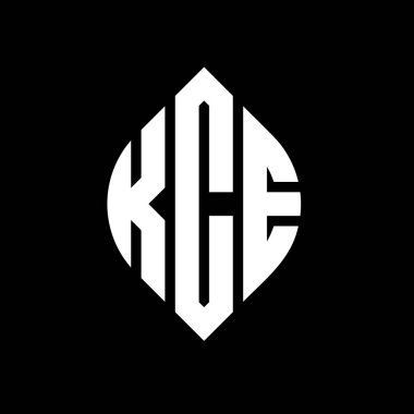 Çember ve elips şekilli KCE daire harf logosu tasarımı. Tipografik biçimli KCE elips harfleri. Üç baş harf daire şeklinde bir logo oluşturuyor. KCE Çember Amblemi Soyut Monogram Harf İşaretleme Vektörü.