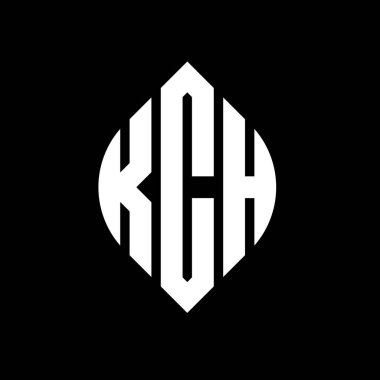 Çember ve elips şekilli KCH daire harf logosu tasarımı. Tipografik biçimli KCH elips harfleri. Üç baş harf daire şeklinde bir logo oluşturuyor. KCH Çemberi Amblemi Soyut Monogram Harf İşaretleme Vektörü.