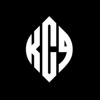 Çember ve elips şekilli KCQ daire harf logosu tasarımı. Tipografik biçimli KCQ elips harfleri. Üç baş harf daire şeklinde bir logo oluşturuyor. KCQ Çemberi Amblemi Soyut Monogram Harf İşaretleyici Vektörü.