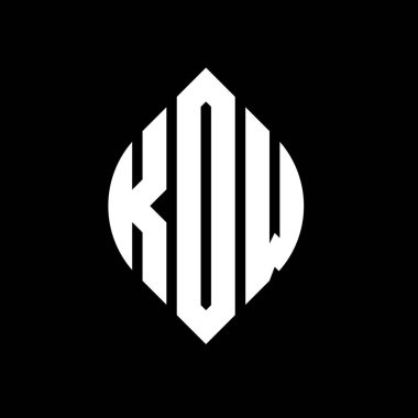 Çember ve elips şekilli KDW daire harf logosu tasarımı. Tipografik biçimli KDW elips harfleri. Üç baş harf daire şeklinde bir logo oluşturuyor. KDW Çember Amblemi Soyut Monogram Harf İşaretleyici Vektörü.