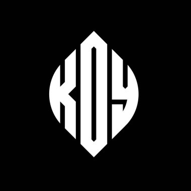 Çember ve elips şekilli KDY daire harf logosu tasarımı. KDY elips harfleri tipografik tarzda. Üç baş harf daire şeklinde bir logo oluşturuyor. KDY Çemberi Amblemi Soyut Monogram Harf İşaretleme Vektörü.