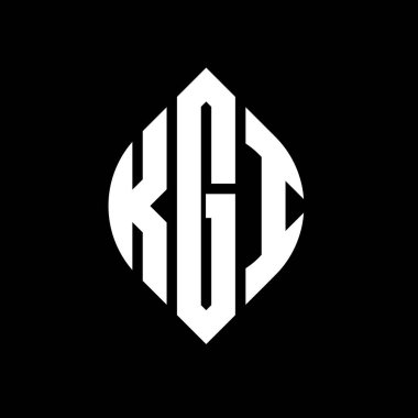 Çember ve elips şekilli KGI daire harf logosu tasarımı. Tipografik biçimli KGI elips harfleri. Üç baş harf daire şeklinde bir logo oluşturuyor. KGI Çember Amblemi Soyut Monogram Harf İşaretleme Vektörü.