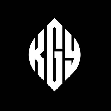 Çember ve elips şekilli KGY daire harf logosu tasarımı. Tipografik biçimli KGY elips harfleri. Üç baş harf daire şeklinde bir logo oluşturuyor. KGY Çemberi Amblemi Soyut Monogram Harf İşareti Vector.KGY daire harfli logo tasarımı daire ve ellip