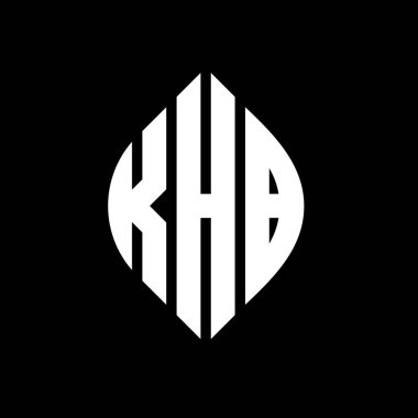 Çember ve elips şekilli KHB daire harf logosu tasarımı. Tipografik biçimli KHB elips harfleri. Üç baş harf daire şeklinde bir logo oluşturuyor. KHB Çember Amblemi Soyut Monogram Harf İşaretleyici Vektörü.
