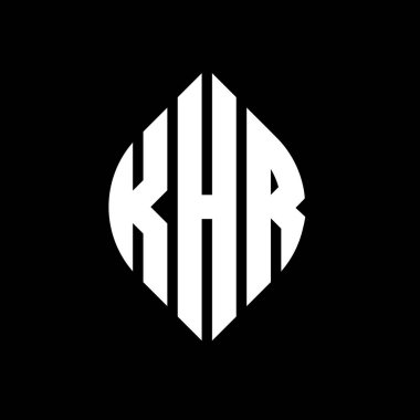 Çember ve elips şekilli KHR daire harf logosu tasarımı. KHR elips harfleri tipografik tarzda. Üç baş harf daire şeklinde bir logo oluşturuyor. KHR Çember Amblemi Soyut Monogram Harf İşaretleyici Vektörü.