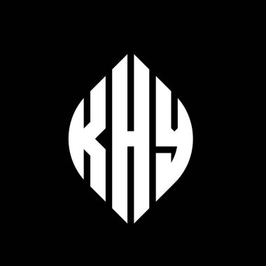 Çember ve elips şekilli KHY daire harf logosu tasarımı. Tipografik biçimli KHY elips harfleri. Üç baş harf daire şeklinde bir logo oluşturuyor. KHY Çember Amblemi Soyut Monogram Harf İşaretleme Vektörü.