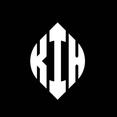 Çember ve elips şekilli KIX daire harf logosu tasarımı. Tipografik biçimli KIX elips harfleri. Üç baş harf daire şeklinde bir logo oluşturuyor. KIX Çember Amblemi Soyut Monogram Harf İşaretleyici Vektörü.