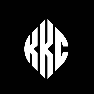 Çember ve elips şekilli KKC daire harf logosu tasarımı. Tipografik biçimli KKC elips harfleri. Üç baş harf daire şeklinde bir logo oluşturuyor. KKC Çember Amblemi Soyut Monogram Harf İşaretleyici Vektörü.